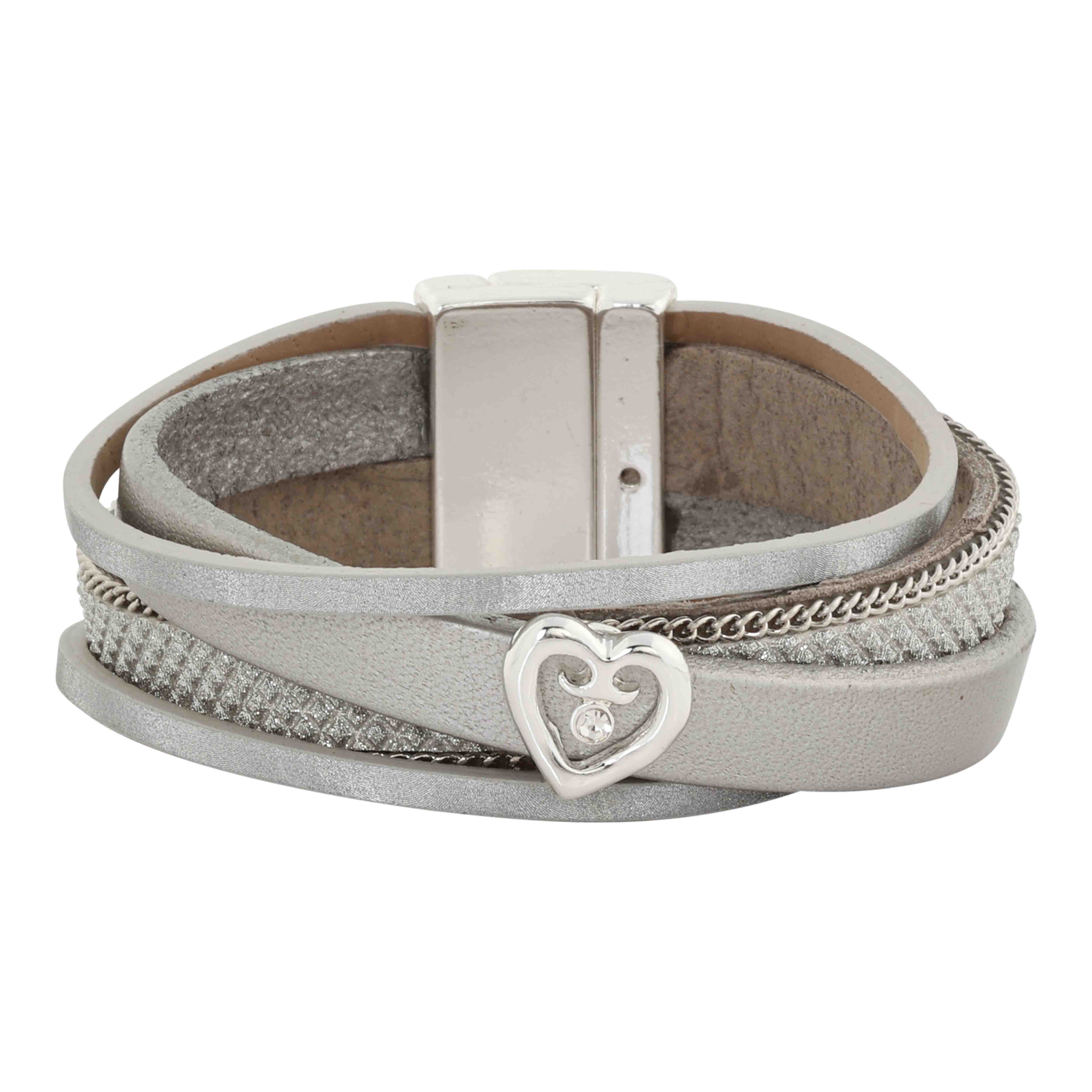 MERX - BRACELET SHINY SLV/GREY/CRYSTAL