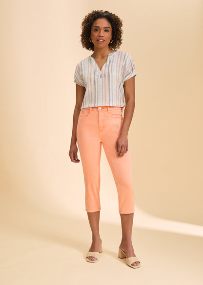 Short Sleeve Striped Blouse - Suttles & Seawinds