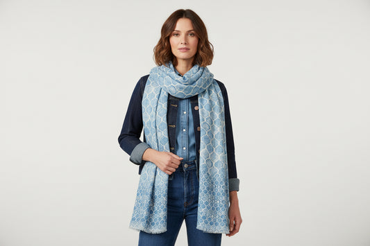 100% Linen  Print Scarf - Suttles & Seawinds