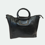 Load image into Gallery viewer, VINTAGE DECOR- IRRIDESCENT PEACOCK GREEN BIRKIN STYLE BAG
