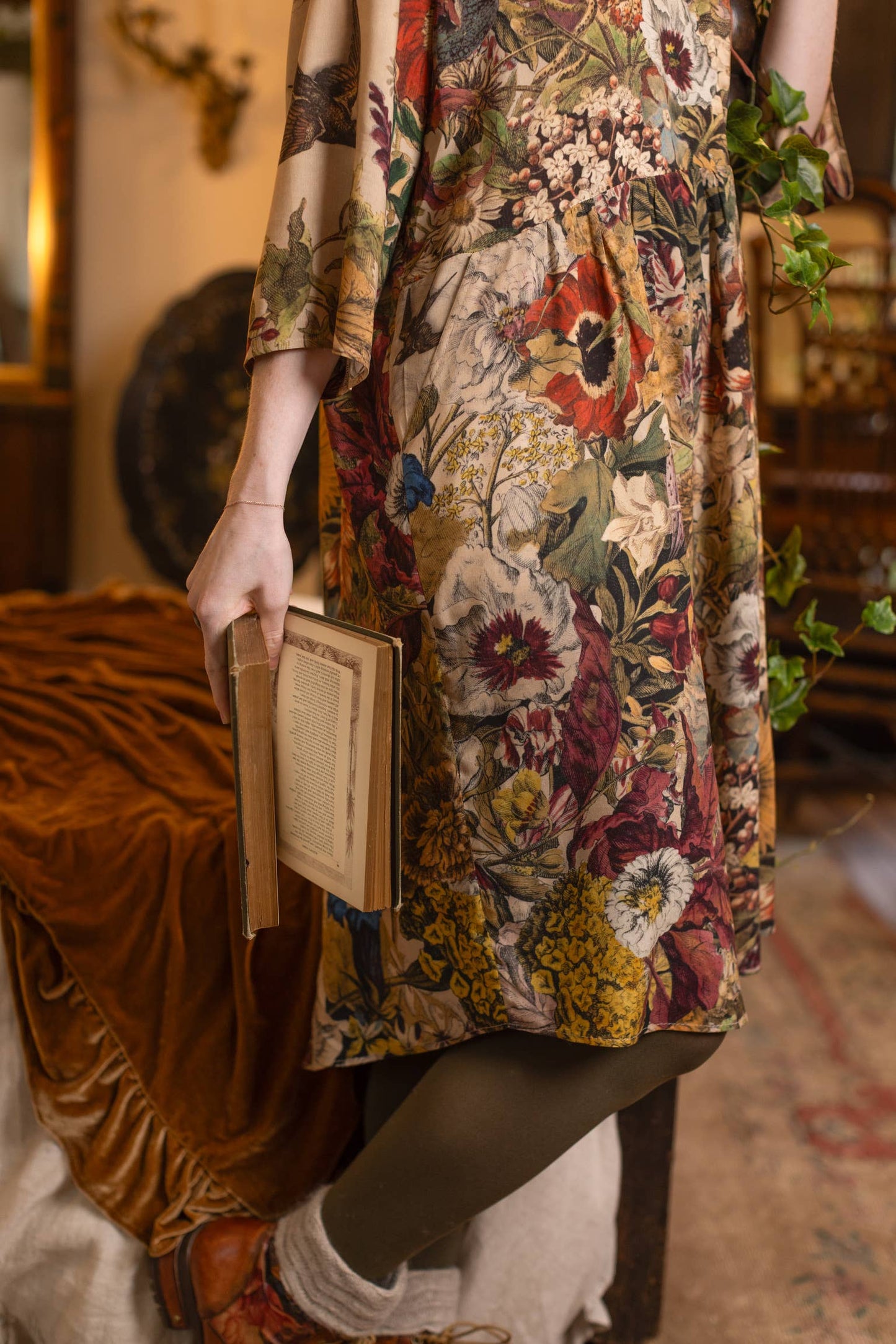 Golden Hour Artist Dress Tunic w/ Pockets & Floral Print - Suttles & Seawinds
