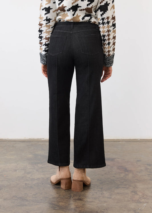 Olivia  Black pintuck Wide Ankle