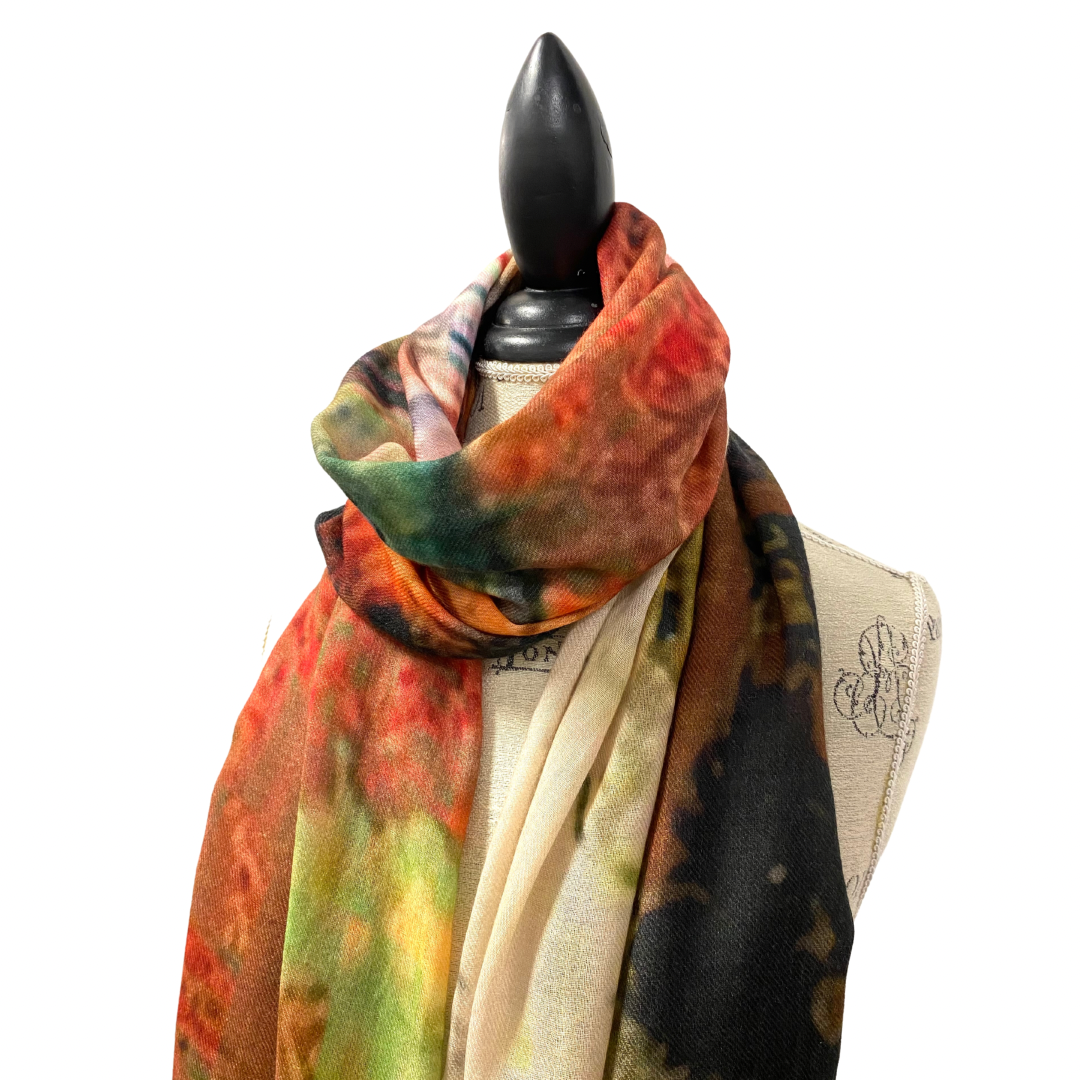 Vibrant Wool and Silk Blend Scarf