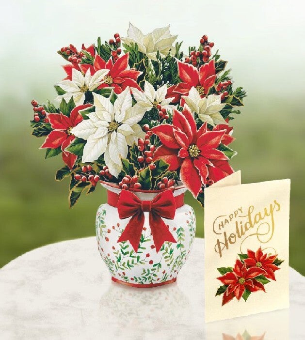 Festive Poinsettias Pop Up Card