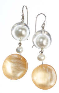 ZSISKA - AMOR BEAD & PEARL  SHORT EARRING