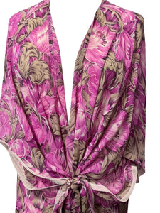 sariKNOTsari  PRG6803 Sheer Avatar Long Pure Silk Kimono Sleeved Duster with Belt