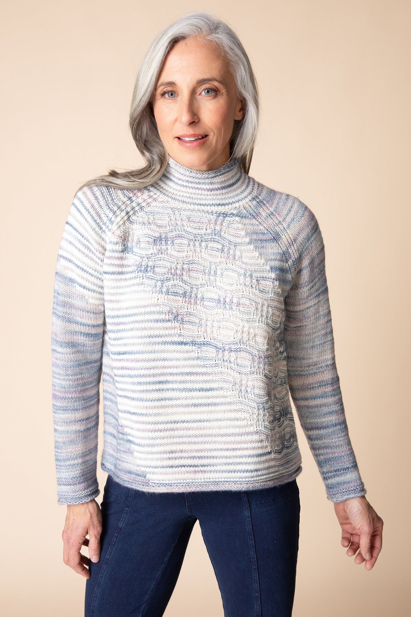 Mixed Stitch Pullover in Harbour