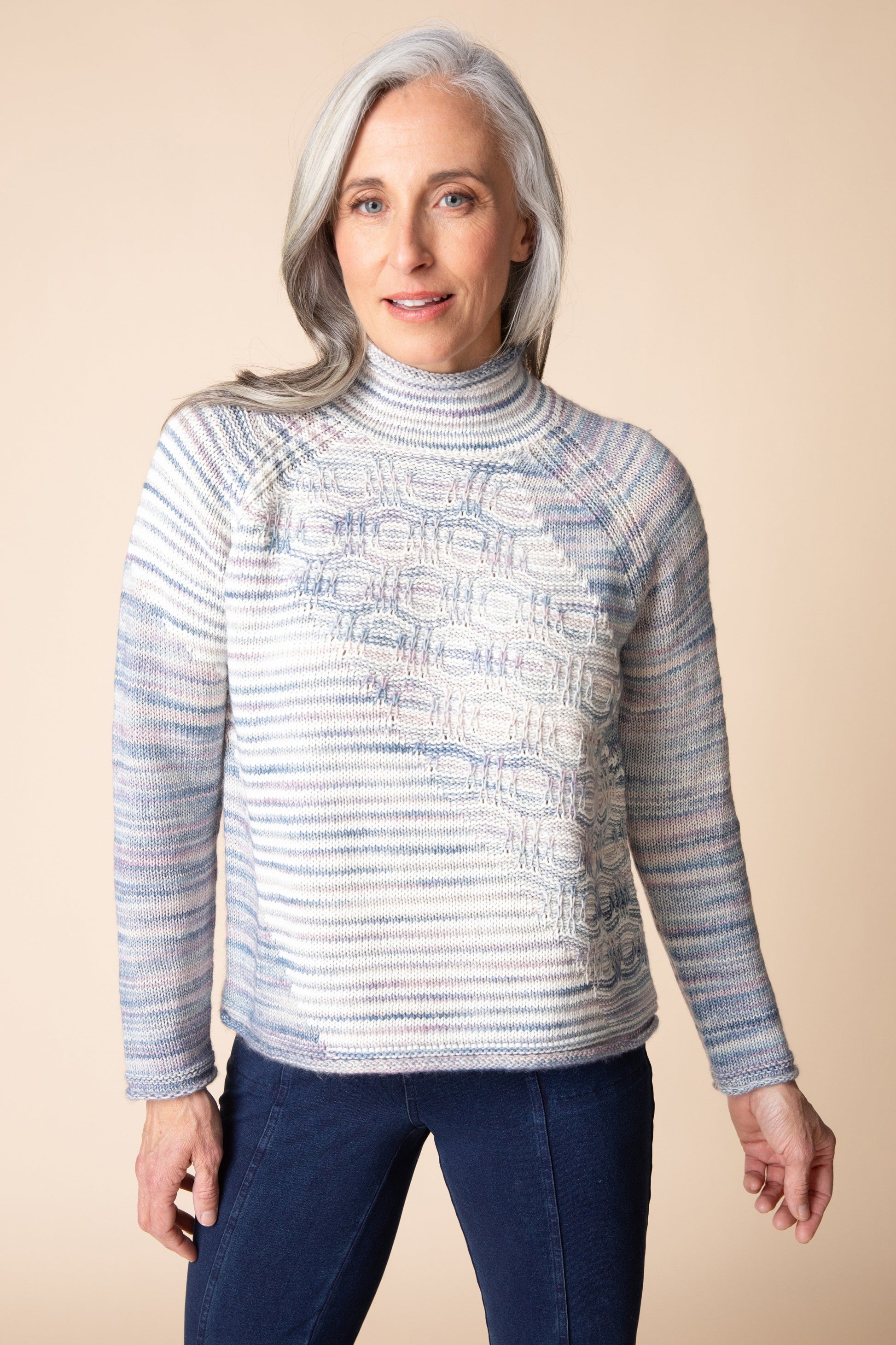 Mixed Stitch Pullover in Harbour