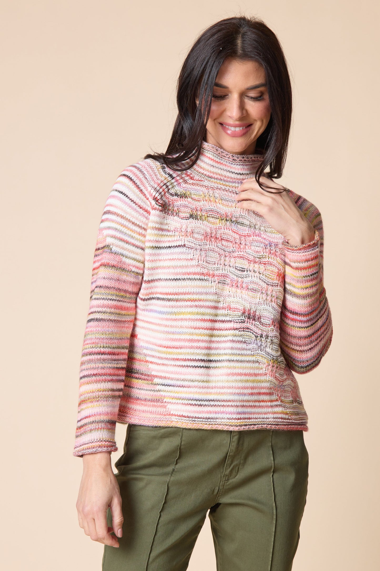 Mixed Stitch Pullover in Wineberry