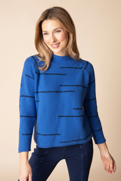Funnel Neck Pullover in White