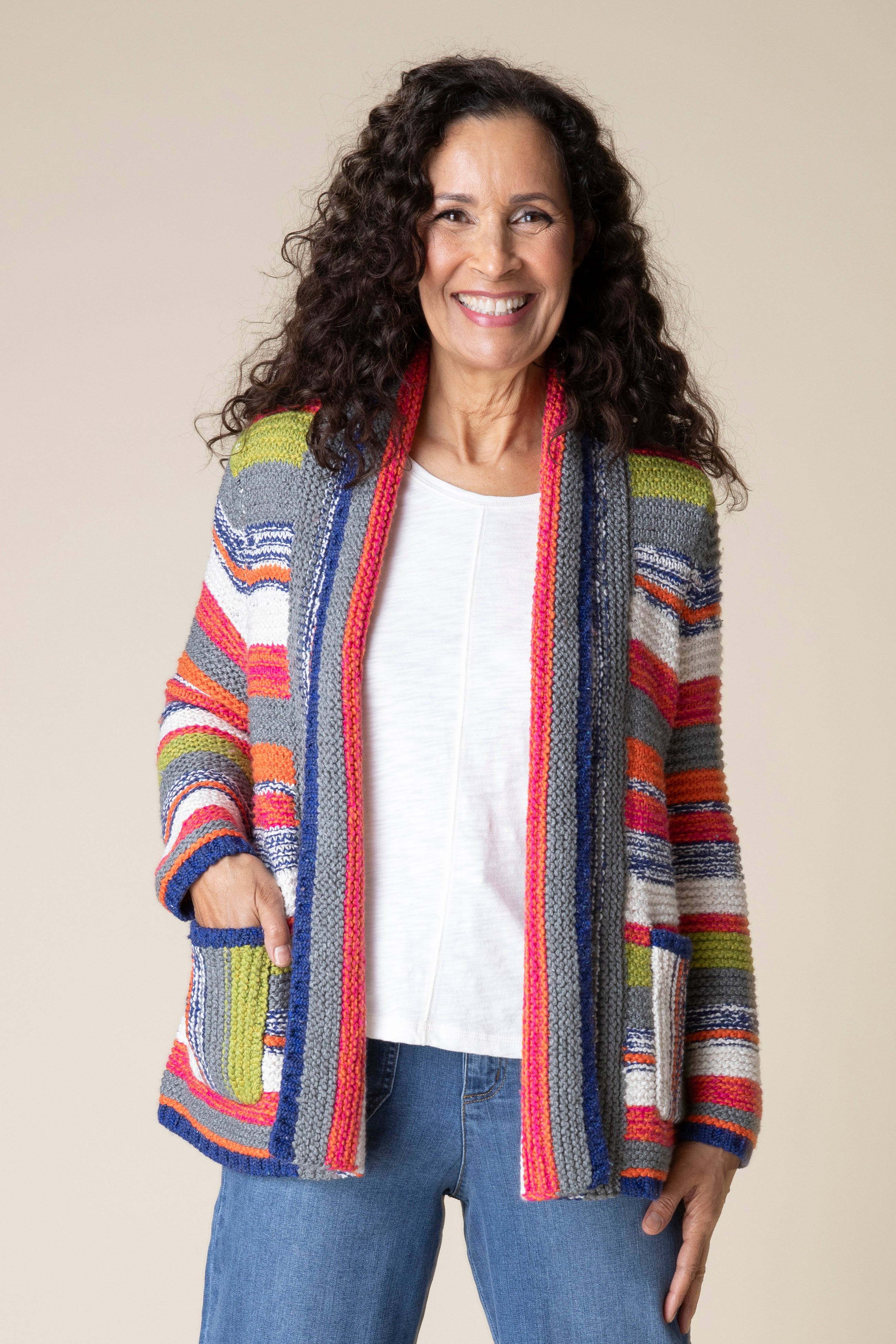 Habitat Multi Stripe Cardigan MULTI S