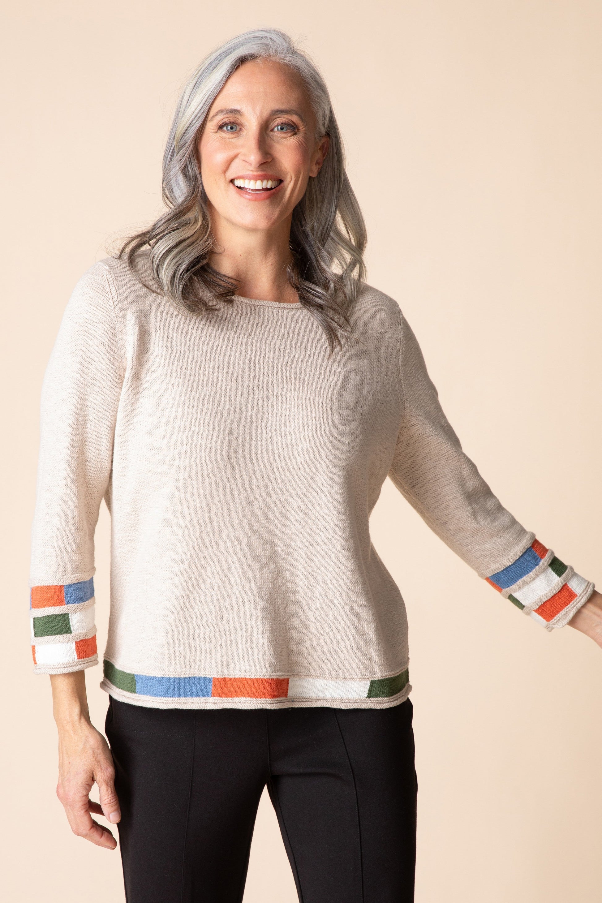 Mosiac Pullover in Dove