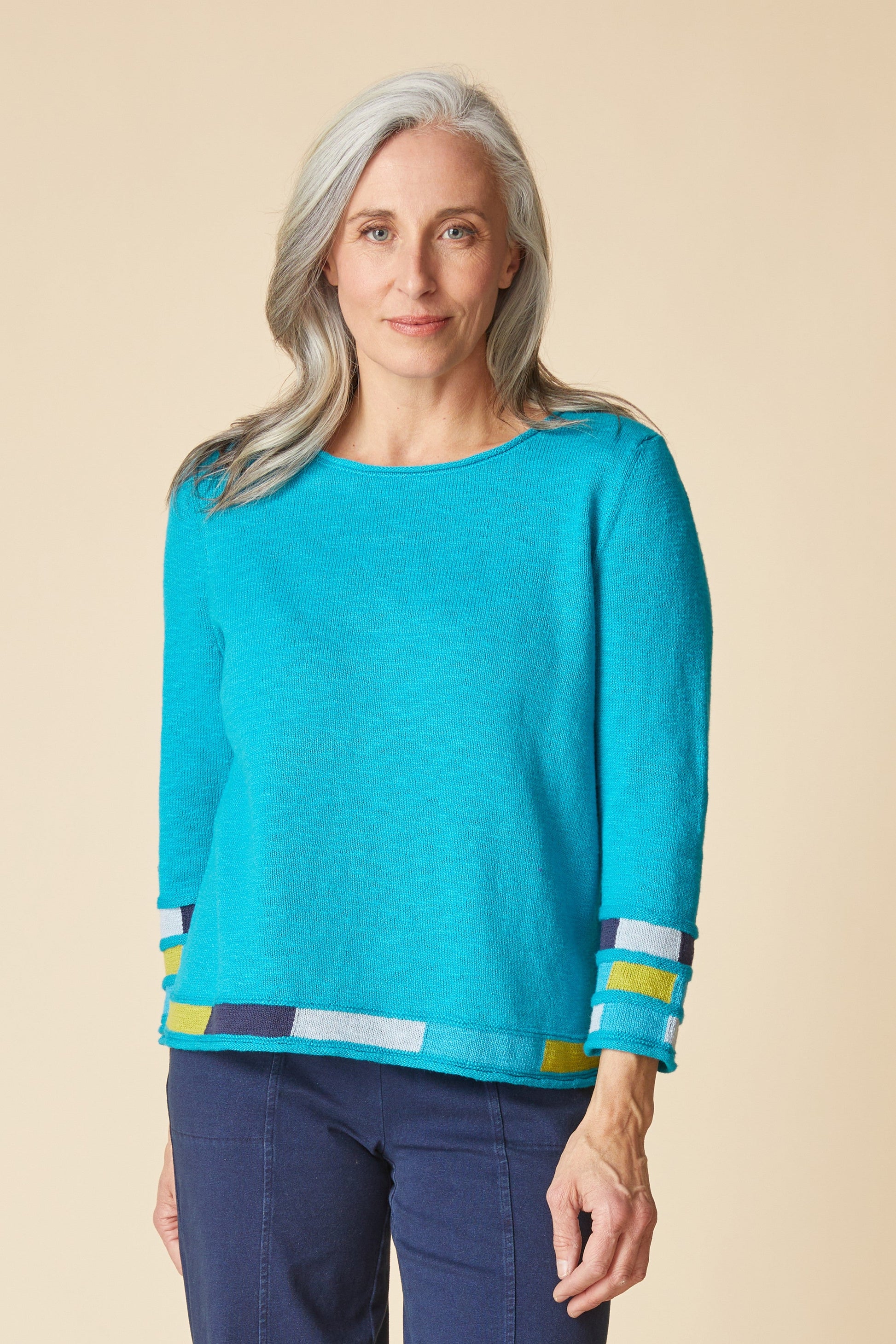 Mosiac Pullover in Pacific
