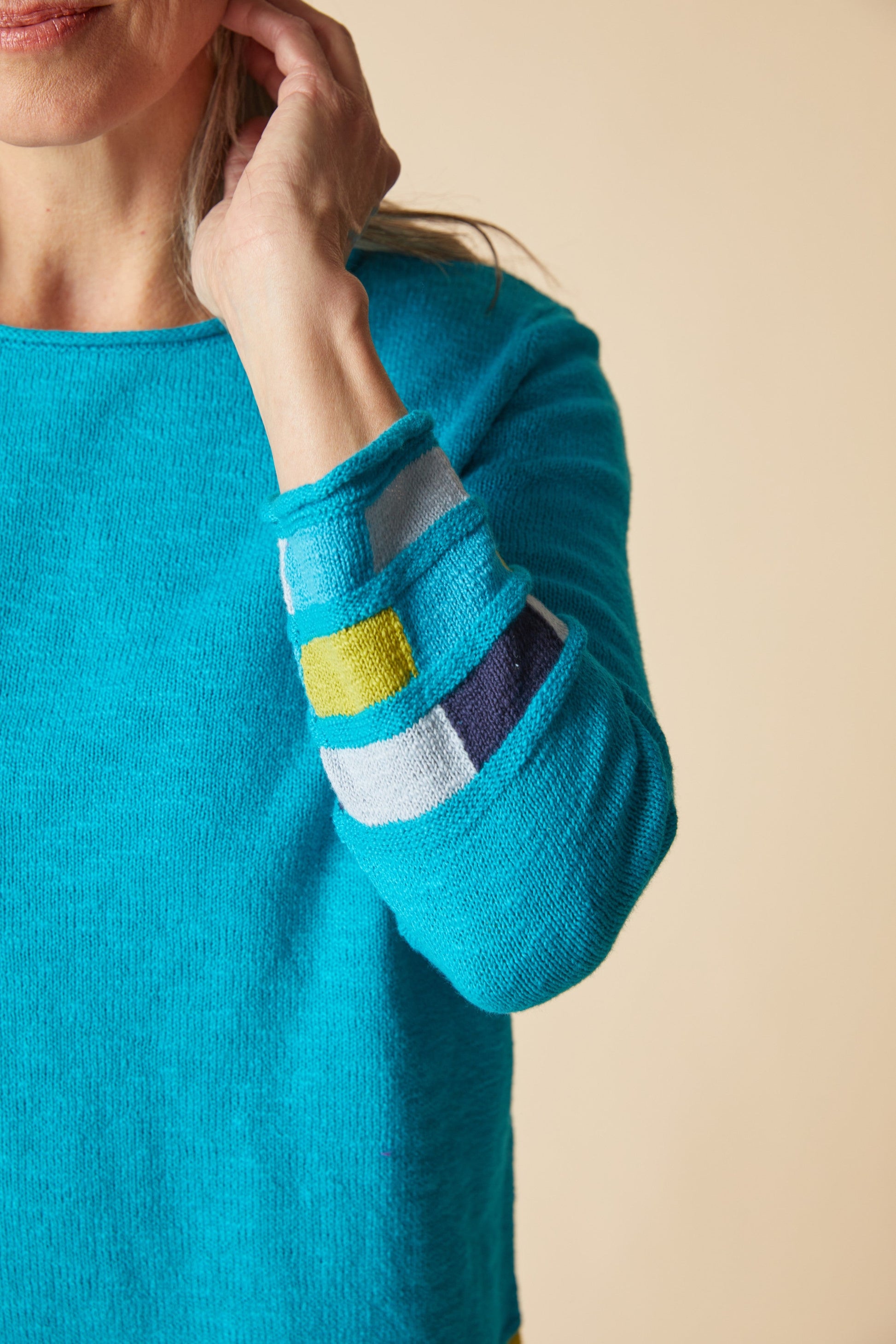 Mosiac Pullover in Pacific