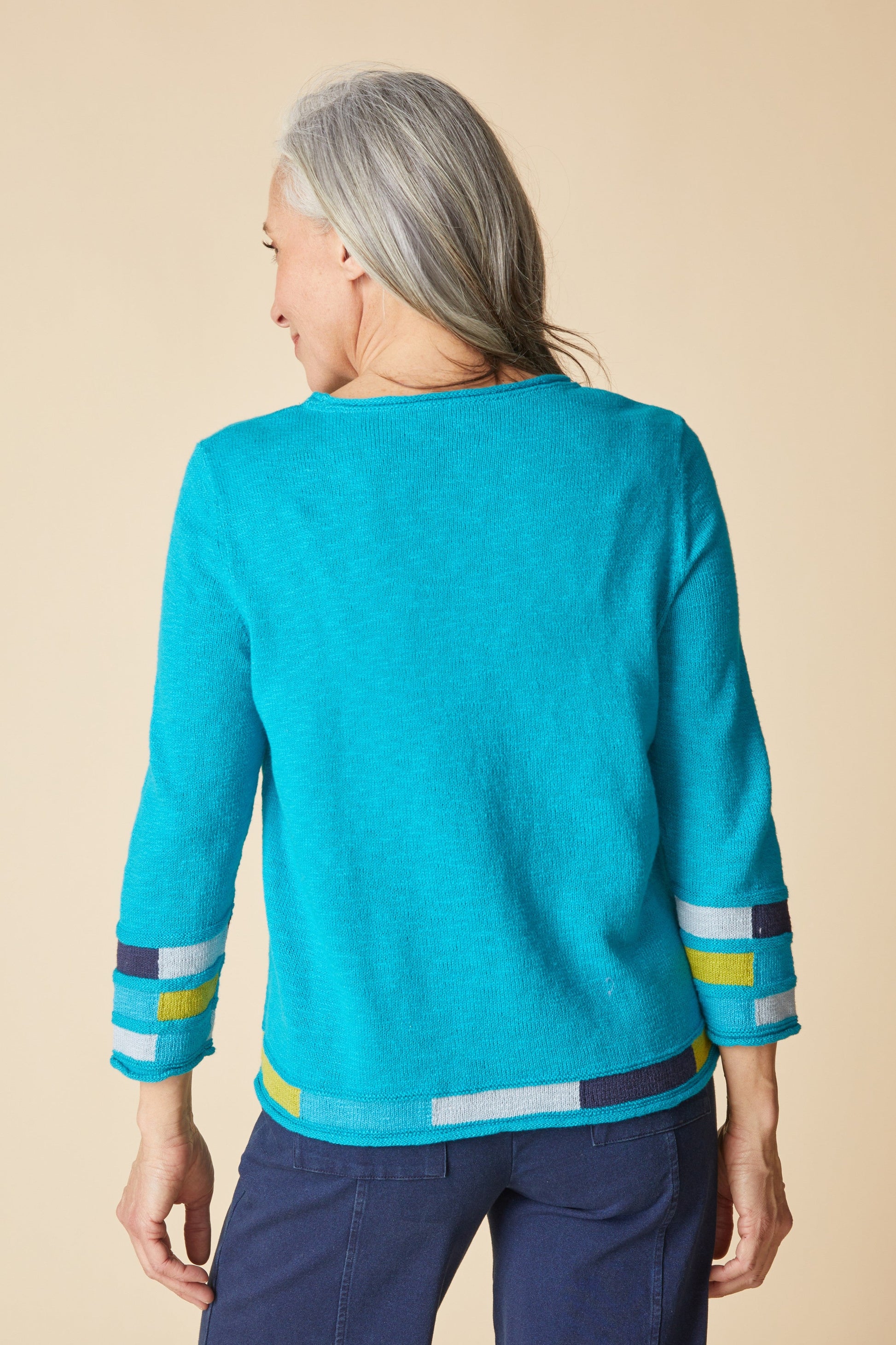 Mosiac Pullover in Pacific