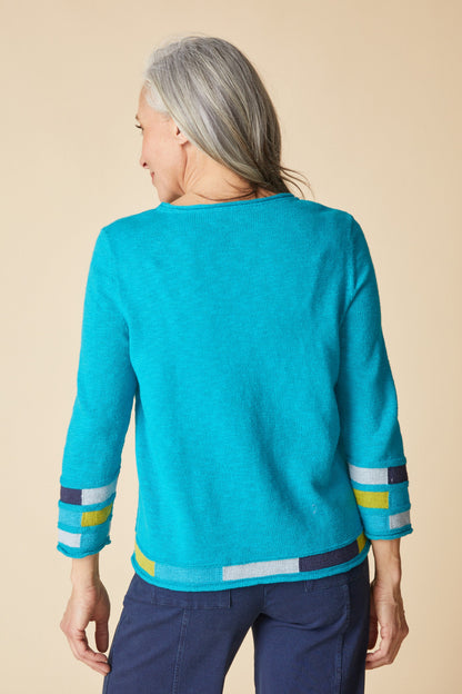 Mosiac Pullover in Pacific