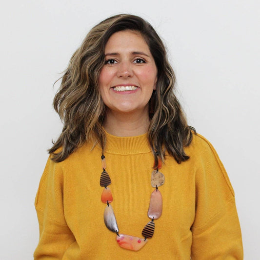 Sylca Designs - Orange/Black Celia Necklace