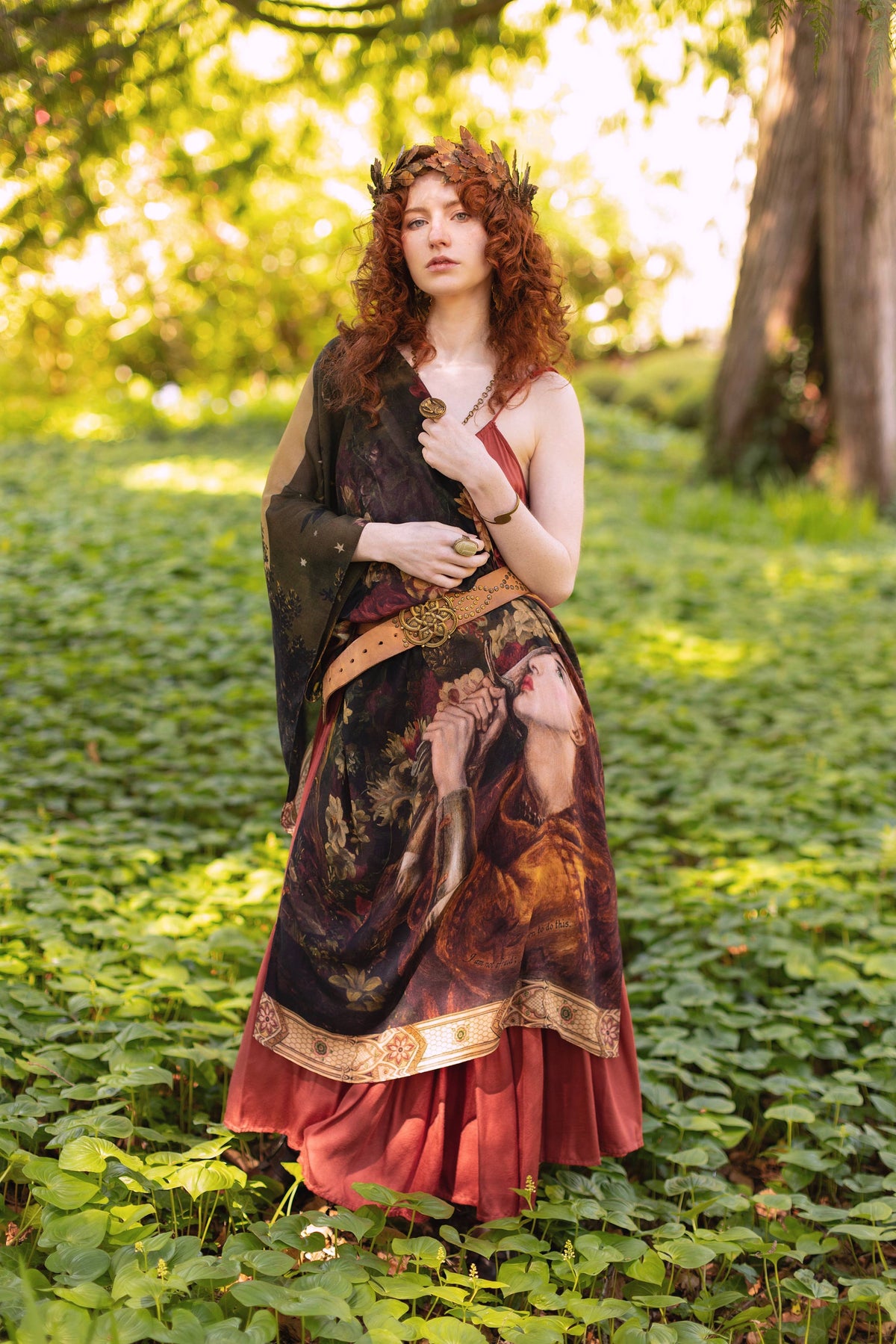 Market of Stars (Worldwide) - The Messenger Scarf with Joan of Arc, Florals & Fox