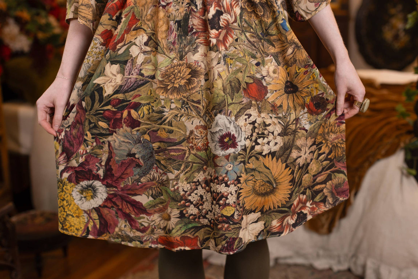 Golden Hour Artist Dress Tunic w/ Pockets & Floral Print - Suttles & Seawinds