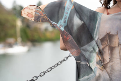 Hold Fast Bohemian Floral Scarf with Sailboat - Suttles & Seawinds