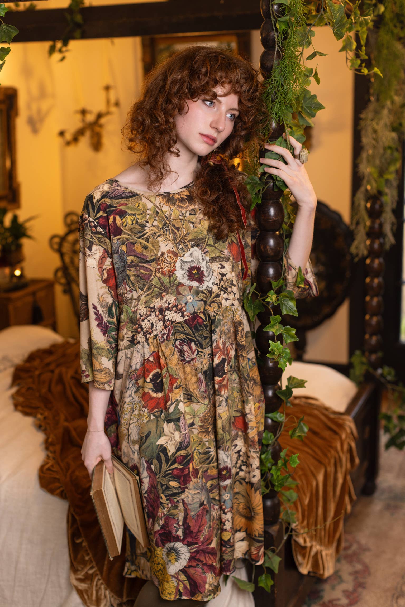 Golden Hour Artist Dress Tunic w/ Pockets & Floral Print - Suttles & Seawinds