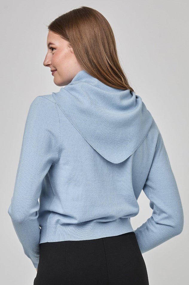 UCHUU- FITTED CREW NECK CARDIGAN W INTERGRATED SCARF