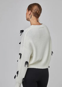 UCHUU- SHORT CARDIGAN WITH BOW APPLIQUES
