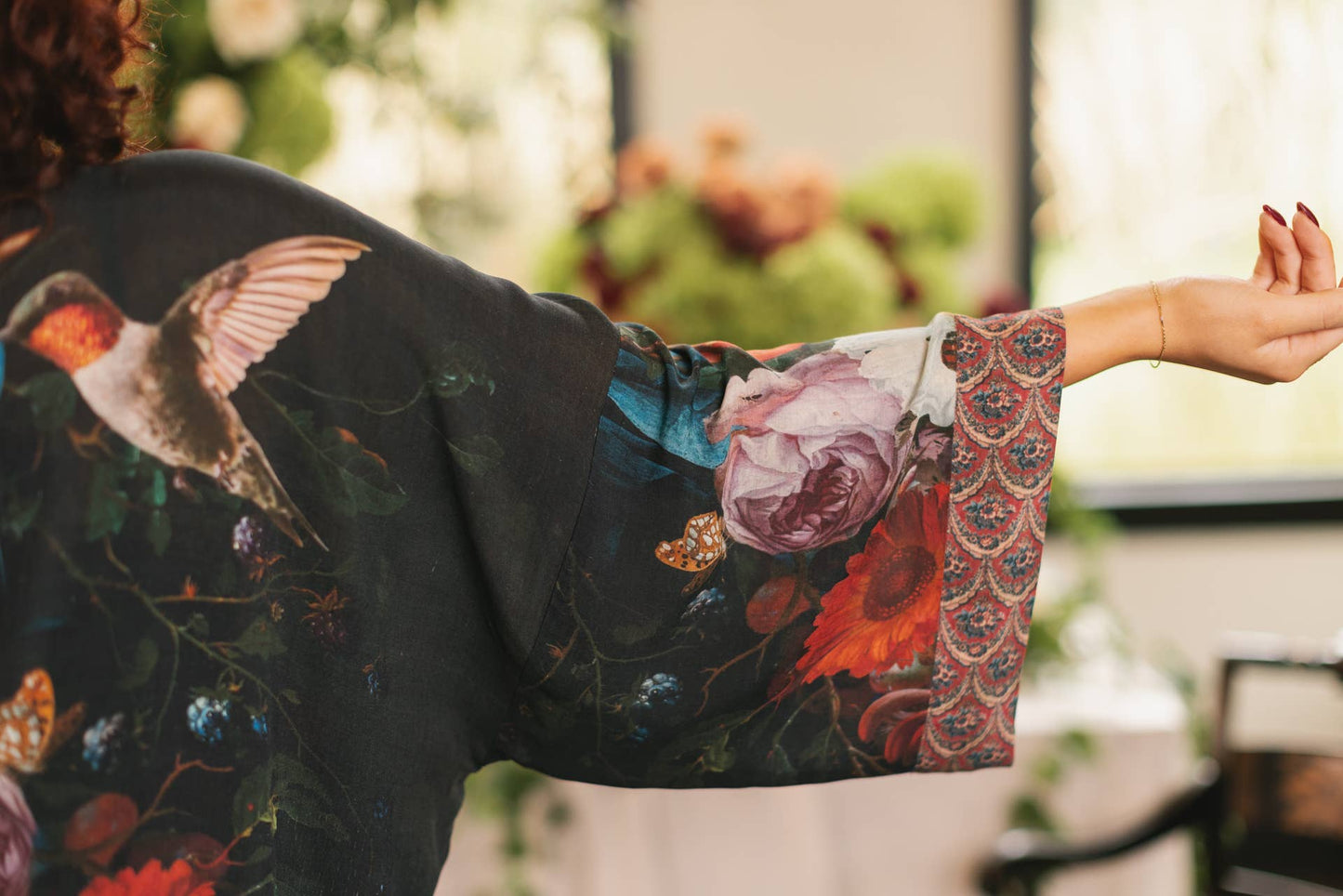 Flight of Fancy Opera Duster Kimono Robe Hummingbird - Suttles & Seawinds