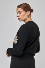 Load image into Gallery viewer, UCHUU-BUTTON-DOWN CARDIGAN WITH FLORAL APPLIQUES
