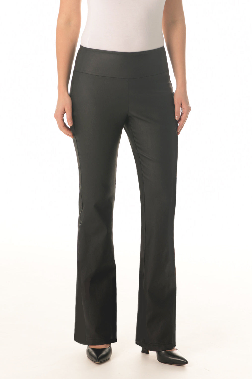 BRENDA BEDDOME - WAXED TWILL SLIP ON FLARE PANT