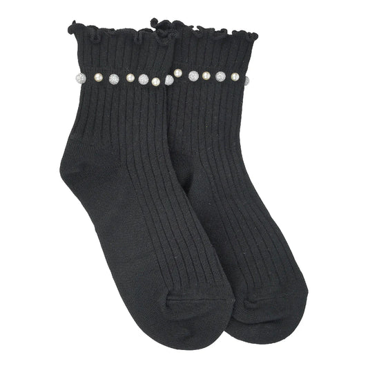 LIM LIM -SHORT FRILL CRYSTAL TOP SOCKS