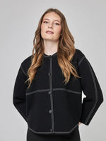 Load image into Gallery viewer, UCHUU- BOILED WOOL CARDIGAN W CONTRAST STITCHING
