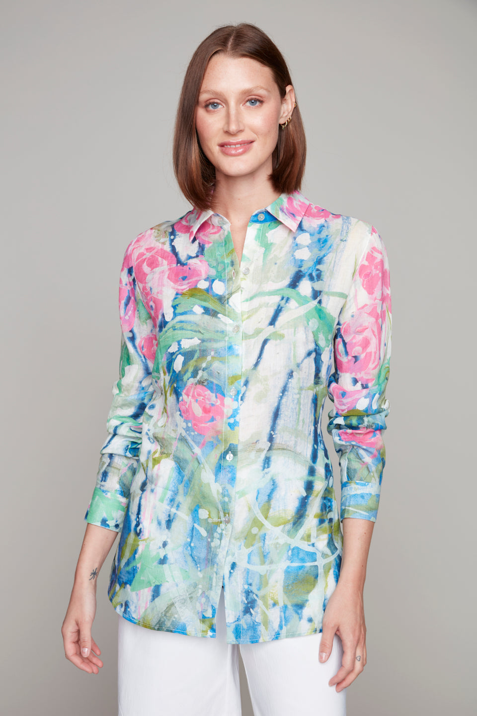 CLAIRE DESJARDINS - LINEN PRINT SHIRT