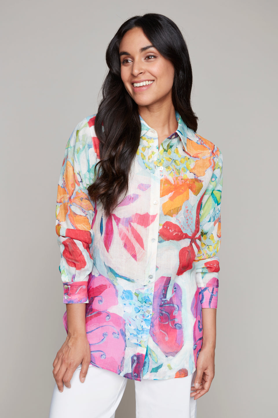 CLAIRE DESJARDINS - LINEN PRINT SHIRT