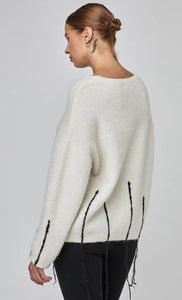 UCHUU- OVERSIZED SWEATER WITH YARN FINISHES