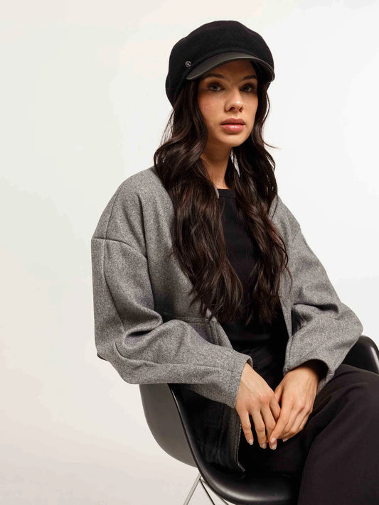 LOEVENICH - PEAK FAUX LEATHER TRIM CAP