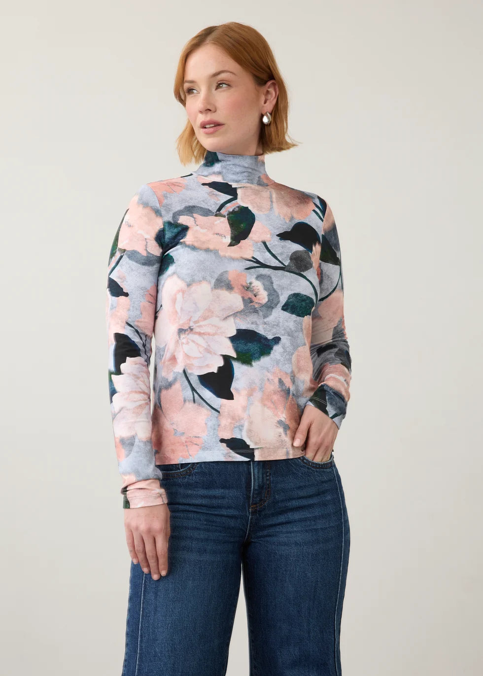 Long Sleeve Mock Neck Top