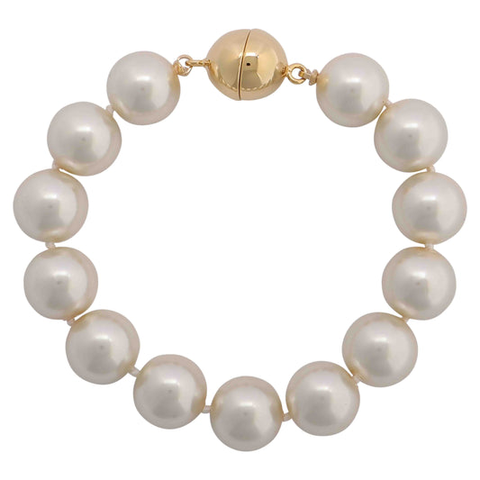 MERX- WHITE PEARL & GOLD BEAD BRACELET