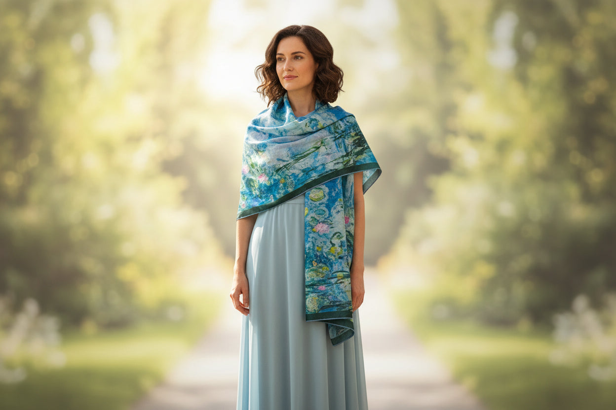 REVERSIBLE LUSTRE SILK RECTANGLE SCARF