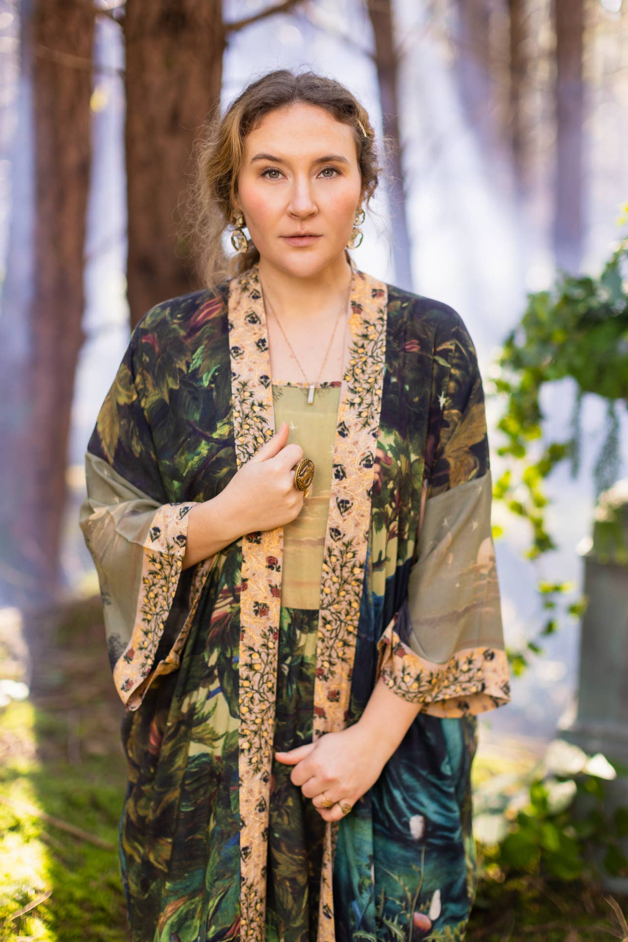Bella Notte Opera Duster Kimono Robe w/Rabbit & Moon - Suttles & Seawinds