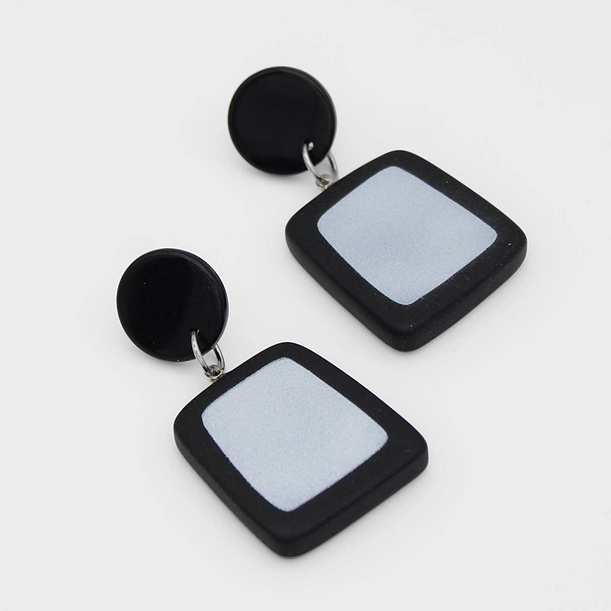Sylca Designs - Black/Silver Stori Dangle Earrings