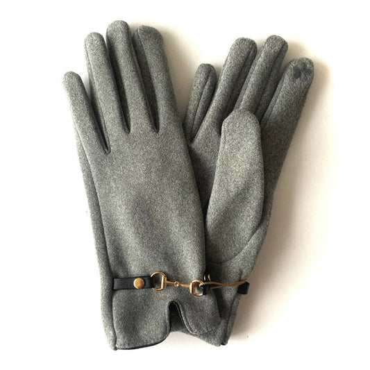 Elegant Grey Touchscreen Winter Gloves