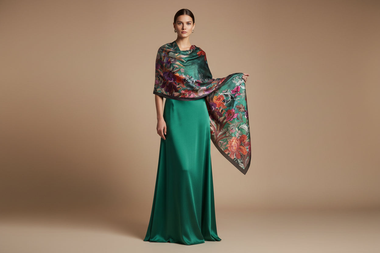 Digital Wool & Silk Woven Scarf - Suttles & Seawinds