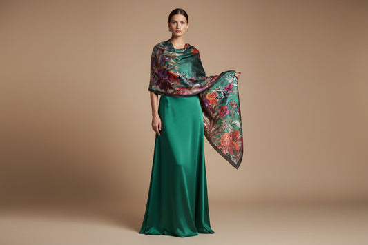 Digital Wool & Silk Woven Scarf - Suttles & Seawinds