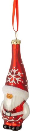 Glass Santa Gnome Ornament