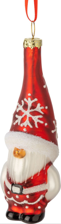 Glass Santa Gnome Ornament