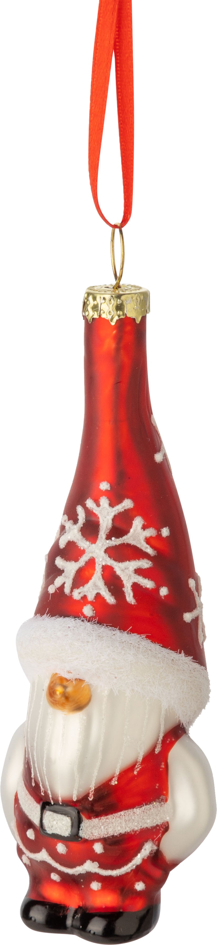 Glass Santa Gnome Ornament