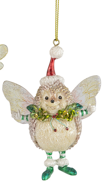 Resin Acorn and Hedgehog Fairy Ornament