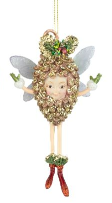 Fantasy Pine Cone and Mushroom Characters Ornament