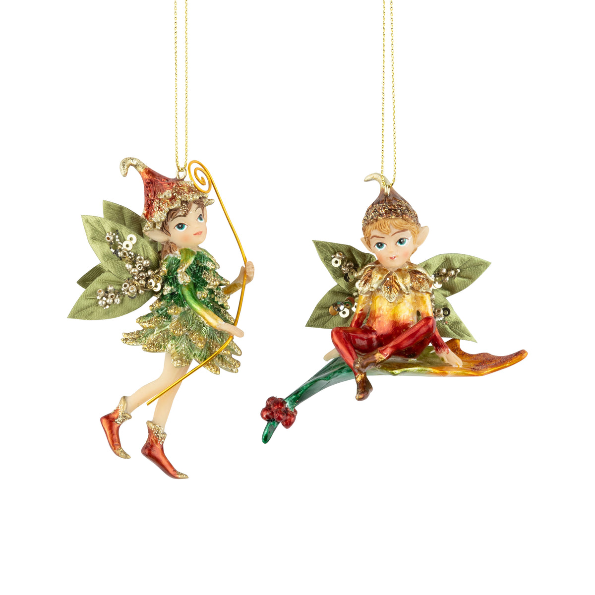 Painted Resin Fairies Ornament